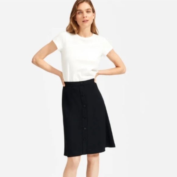 Everlane Classic Black Button-Down Skirt NEW never worn - Picture 1 of 8